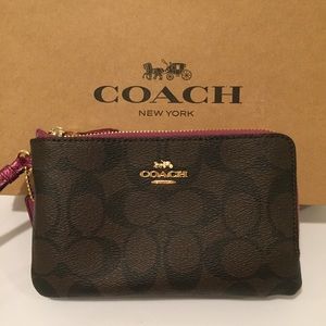 COACH Double Corner Zip Wristlet
